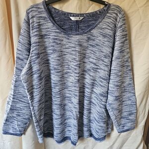 Riders by Lee Marled Blue Crew Neck Sweater